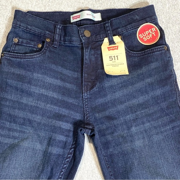 Levi's 511 Jeans Womens Sz 14R W27 L27 Dark Blue Slim Stretch Mid Rise Denim NWT - Picture 5 of 16